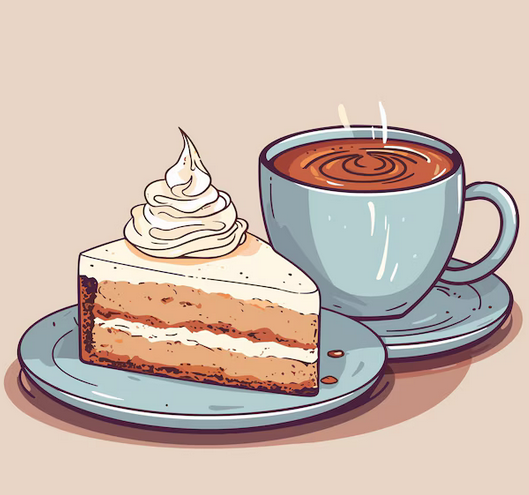 Coffee & cake drawing